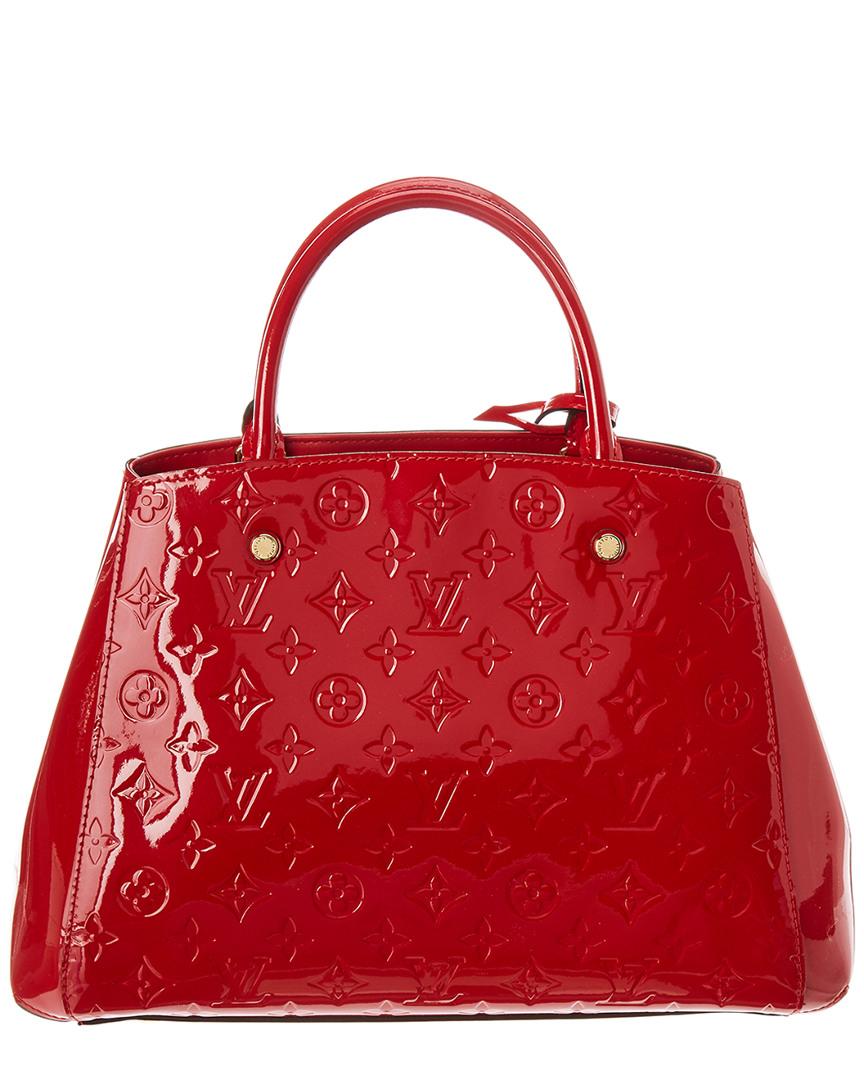 Louis Vuitton Red Monogram Vernis Leather Montaigne Mm - Lyst
