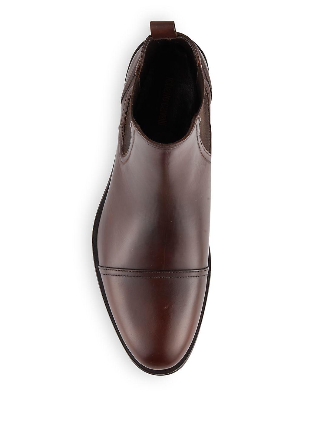 roberto cavalli chelsea leather boots