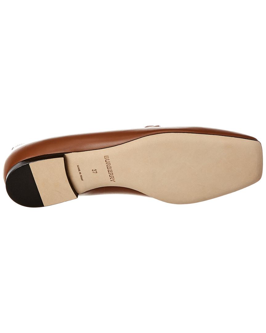 burberry monogram motif leather loafers