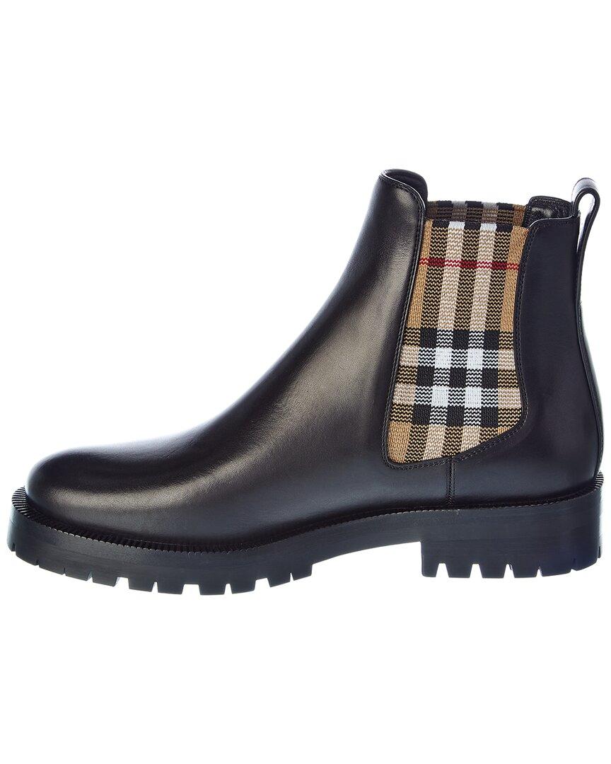 Burberry Vintage Check Detail Leather 