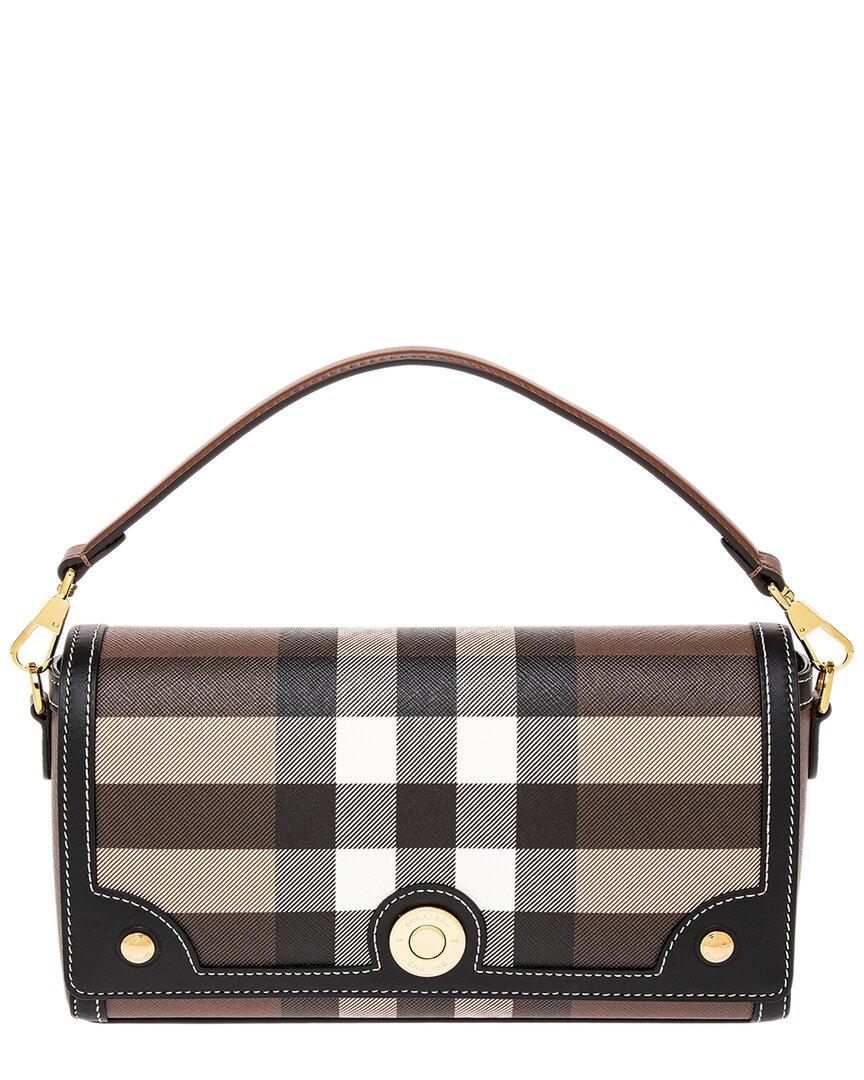 Burberry Top Handle Note Ecanvas & Leather Shoulder Bag Lyst