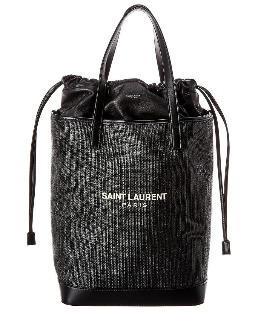 Shopping tote Saint Laurent Black in Wicker - 24001824