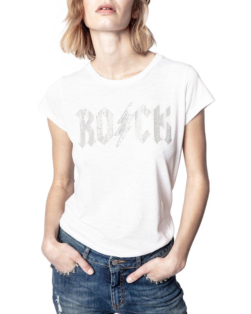 Zadig & Voltaire Skinny Rock Flash Strass T-shirt in White | Lyst