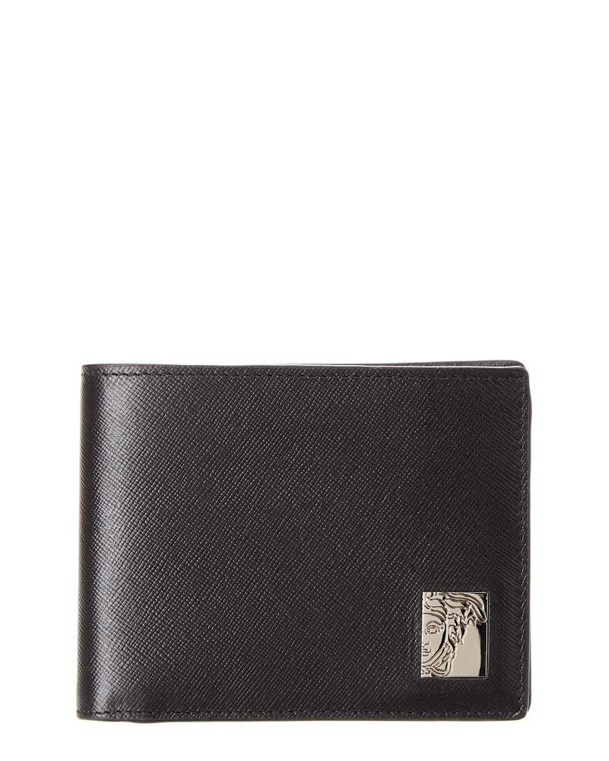 Versace Collection Leather Bifold Wallet in Black for Men - Lyst