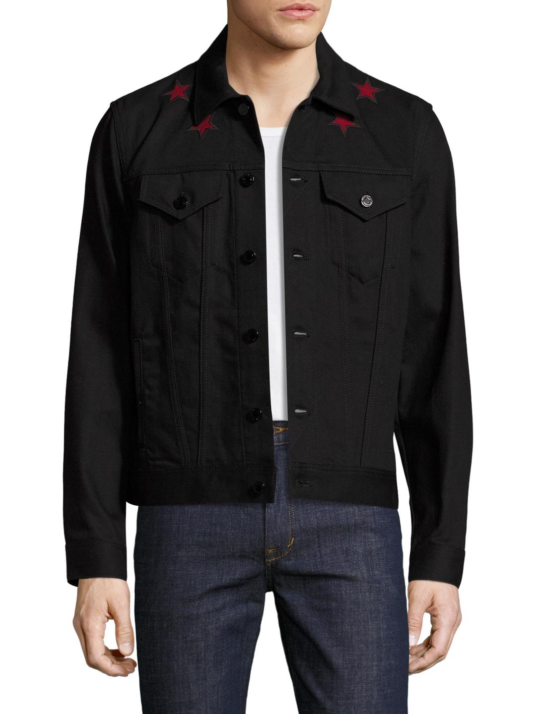 black jean jacket with stars