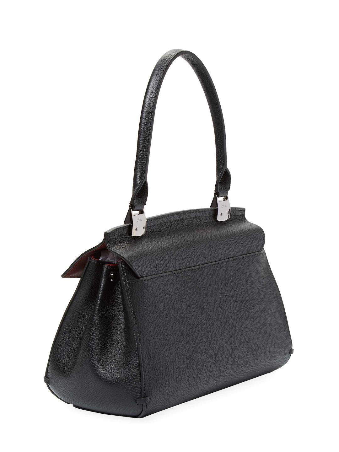 Longchamp Madeleine Black Leather Top Handle Satchel Shoulder Bag