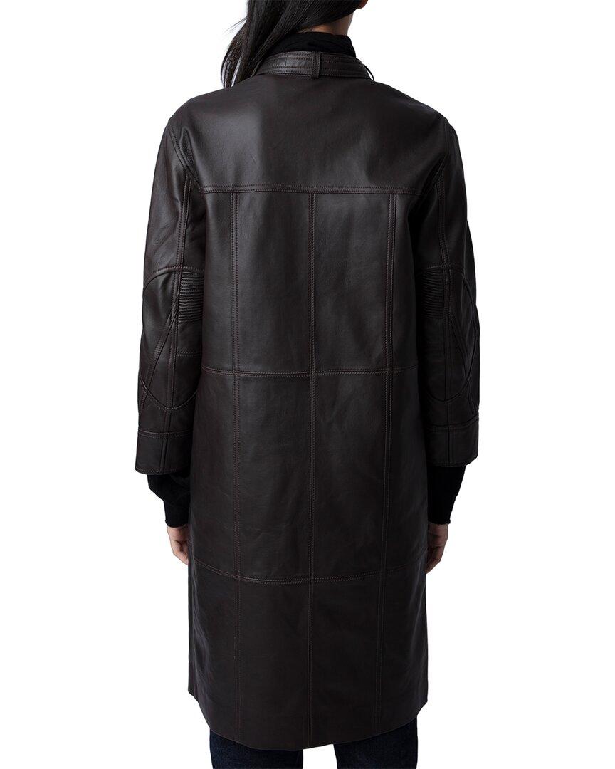 コート Zadig & Voltaire Macari Buttoned Leather Coat Macari Leather Coat coat black unisex | Zadig&Voltaire
