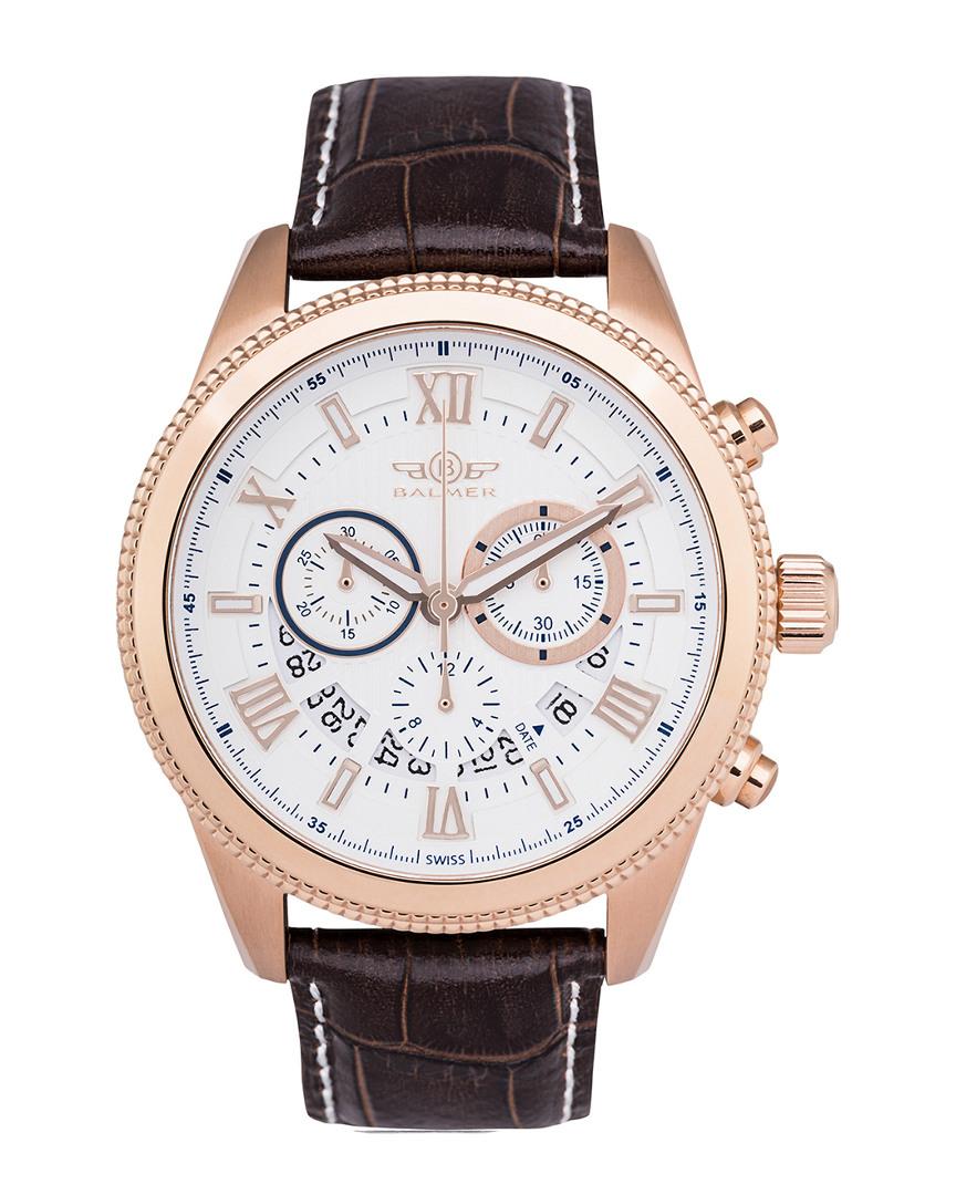 balmer men's leather watch