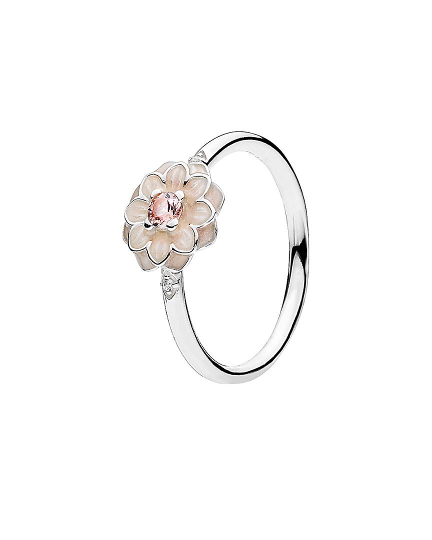 PANDORA Silver Cz & Crystal Blooming Dahlia Ring in Metallic | Lyst
