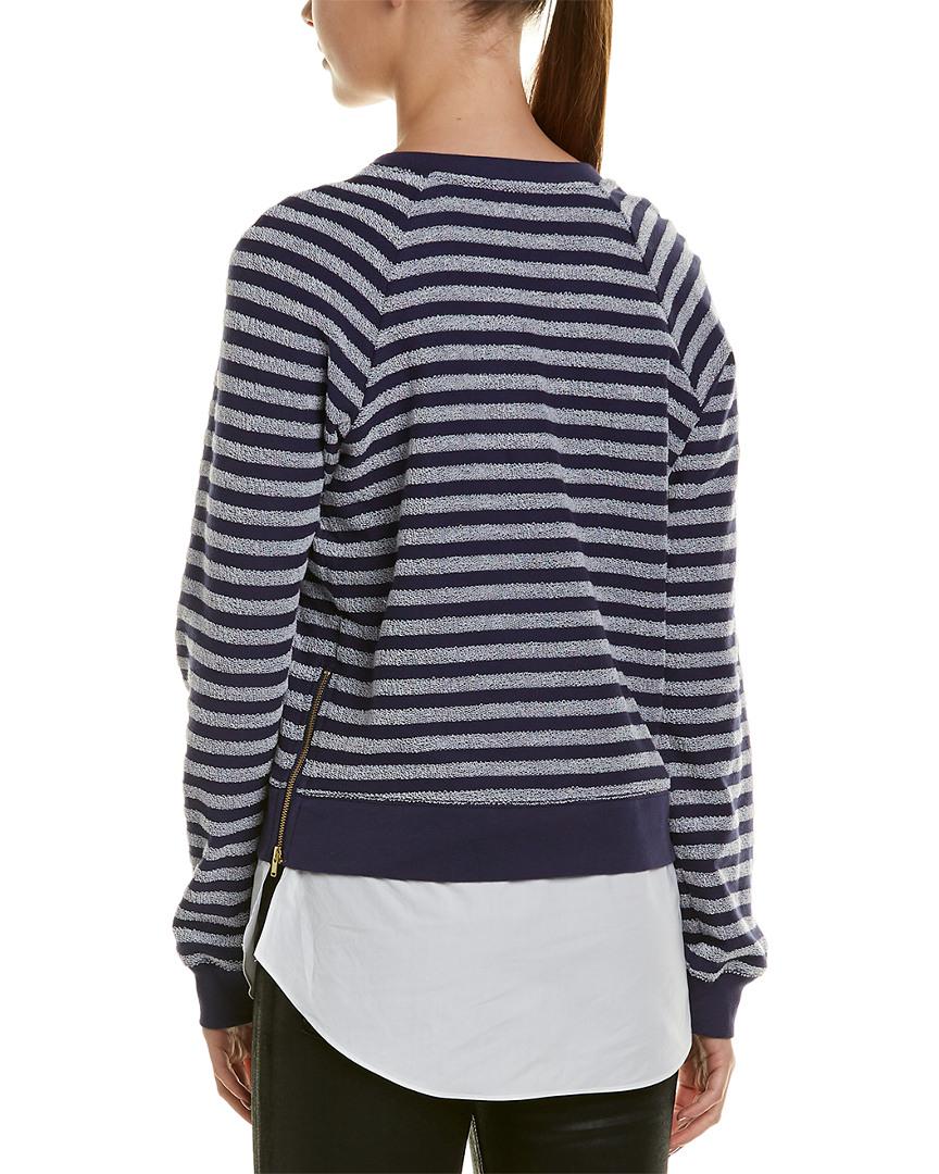 10 Crosby Derek Lam Cotton Faux Undershirt Sweatshirt in Blue - Lyst