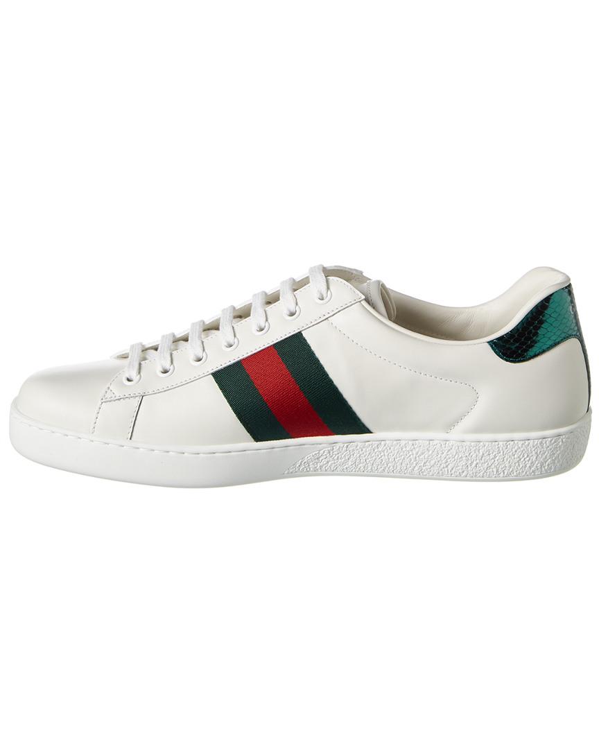 Gucci Leather Ace Embroidered Sneaker in White for Men - Save 45% - Lyst