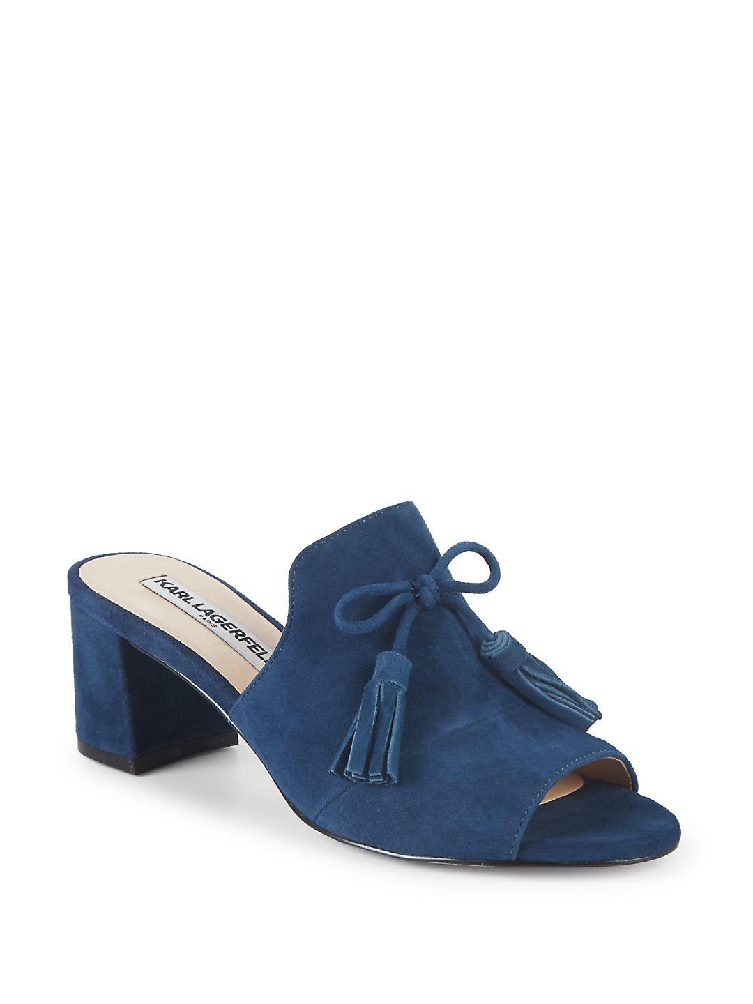 navy suede sandals
