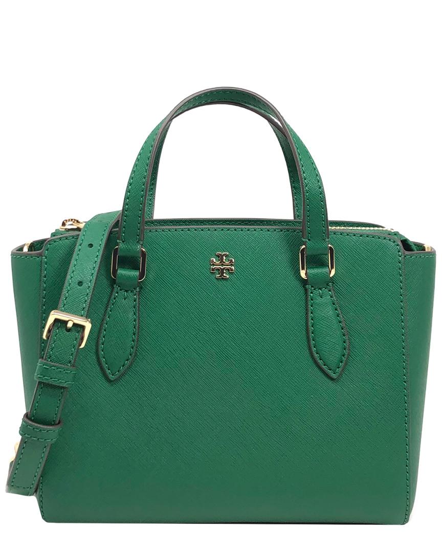 Tory Burch Emerson Mini Leather Tote in Green | Lyst