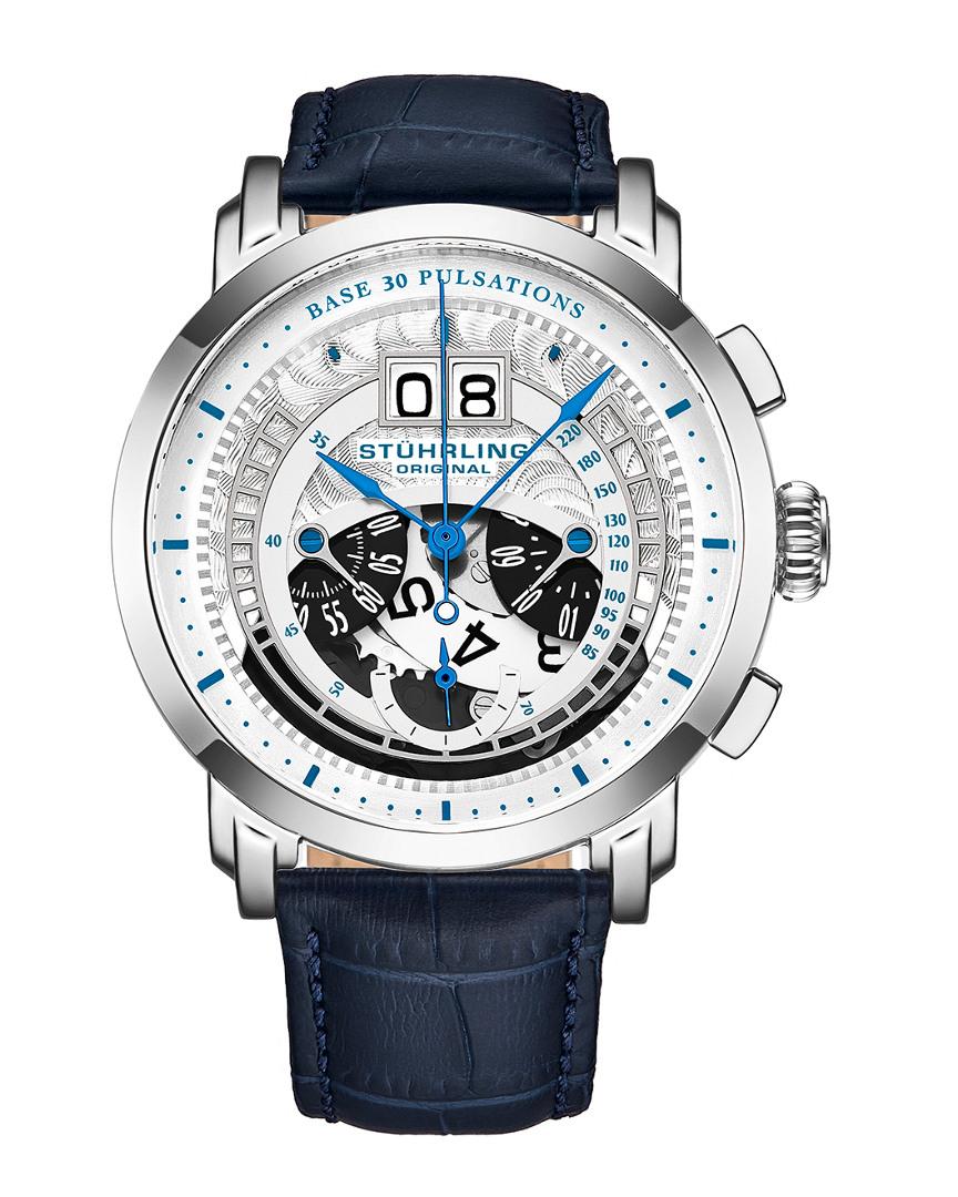 Stuhrling Original Leather Monaco Watch in Metallic for Men - Lyst