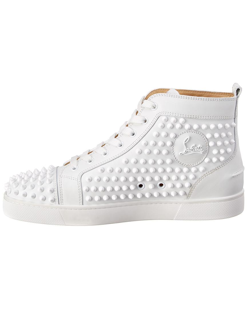 shoes, louis vuitton, white red bottom sneakers with spikes, my new babies,  $$$$, cocaine white, expensive wardrobe, white affair - Wheretoget
