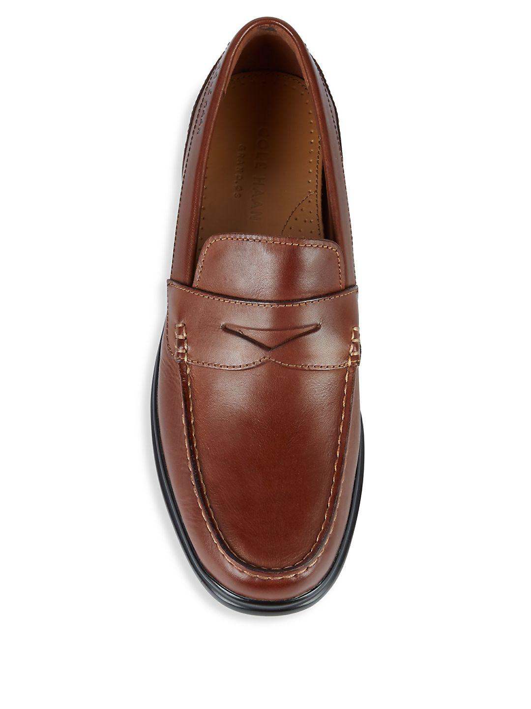 Cole Haan Santa Barbara Leather Penny Loafers in Brown for Men - Lyst