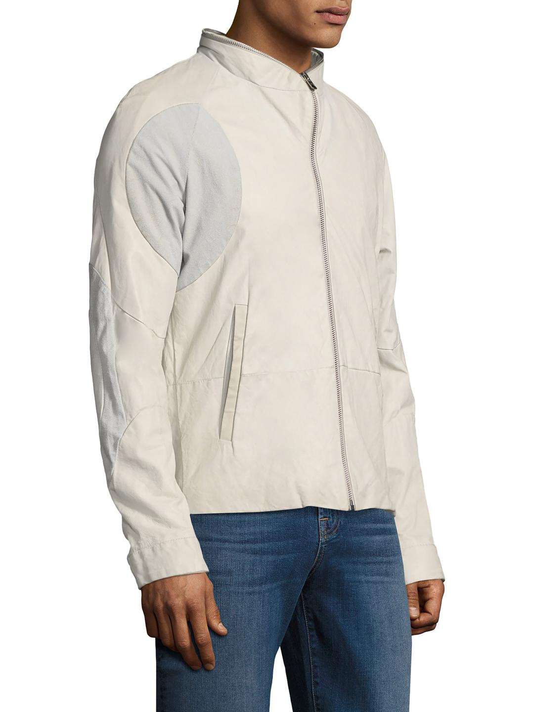 Diesel Black Gold Layston Leather Jacket In White For Men Lyst
