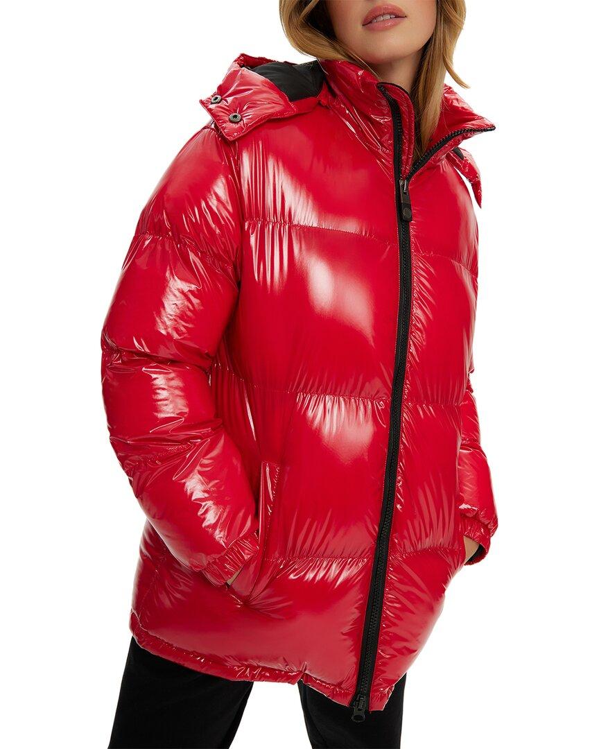 Noize Aesha Puffer Short Coat in Red | Lyst