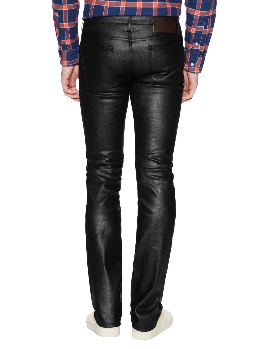Naked & Famous Skinny Wax Coated Jeans in Black Men |