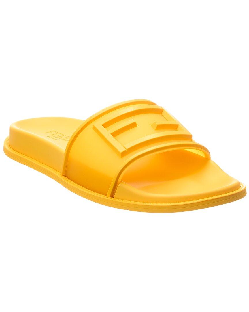 Fendi Baguette Rubber Slide in Yellow for Men Lyst