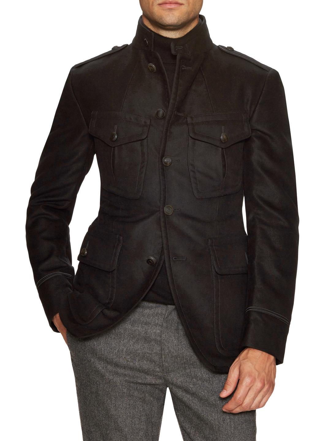 Tom Ford Synthetic Woven Military Jacket in Black for Men - Lyst