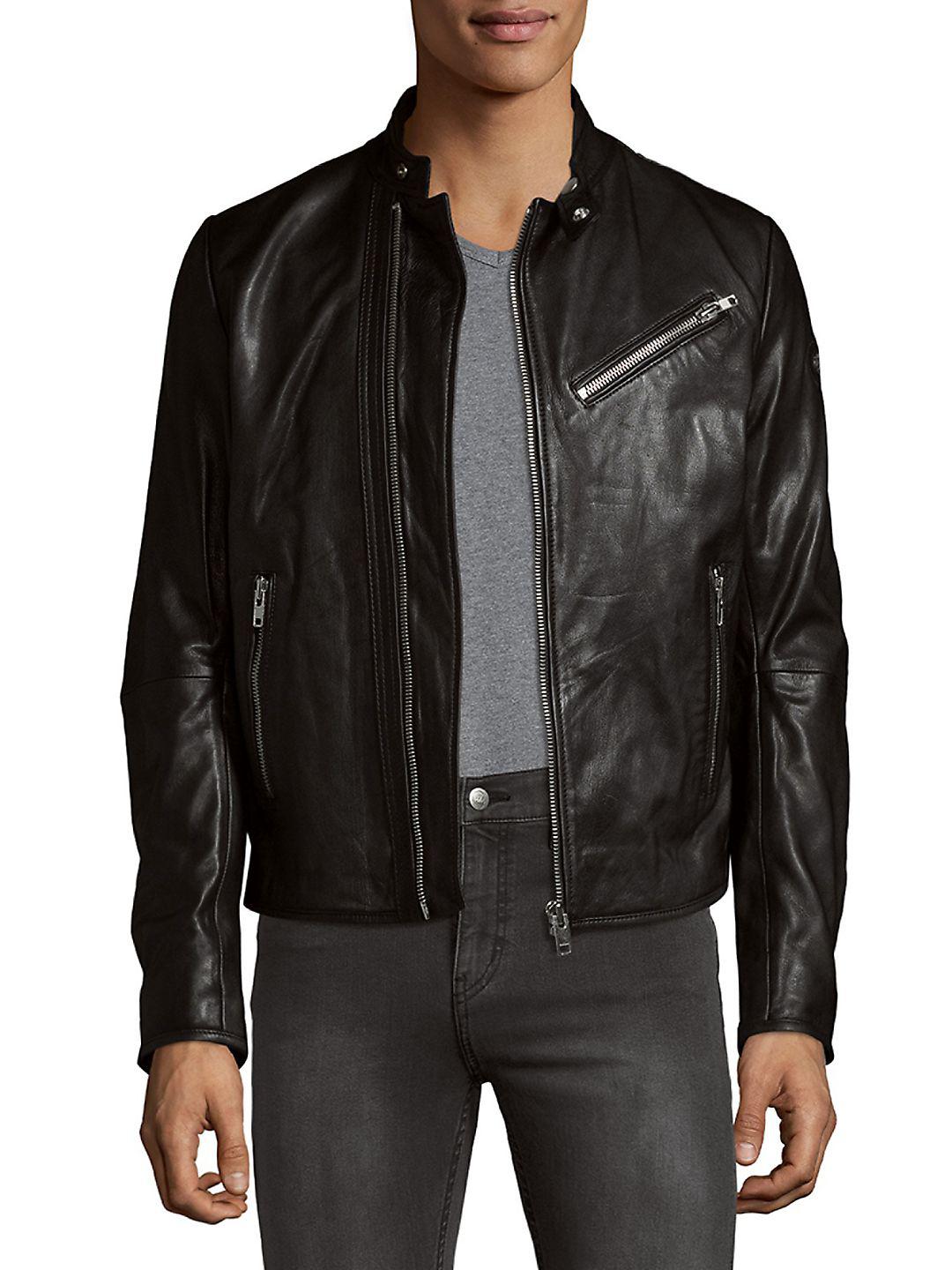 DIESEL R-oyton Leather Jacket in Black for Men | Lyst