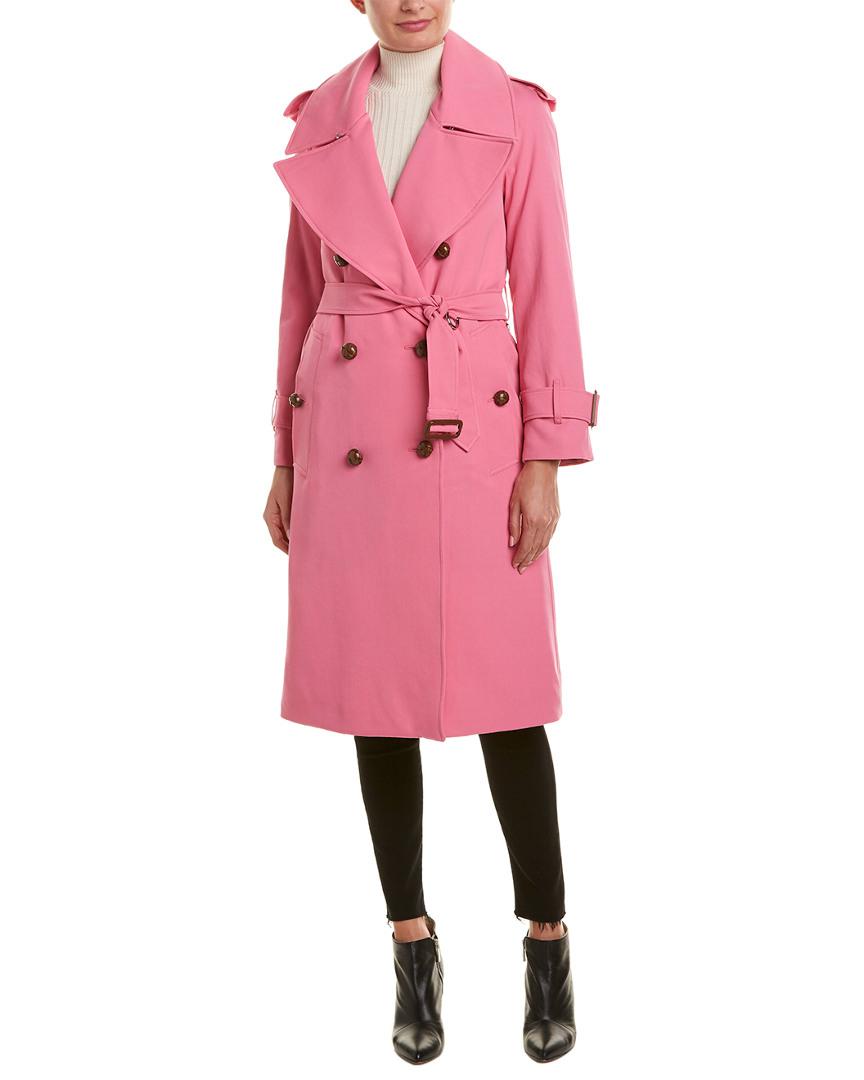 burberry pink coat wool
