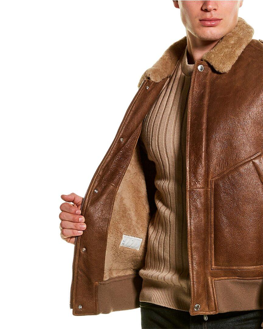 Brunello Cucinelli Leather & Cashmere Pilot Shearling Collar Jacket in  Brown for Men | Lyst