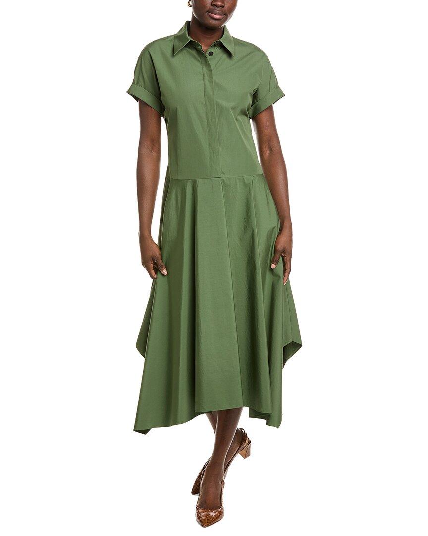 lafayette 148 green dress New York Collared Drop Waist in Made to Match