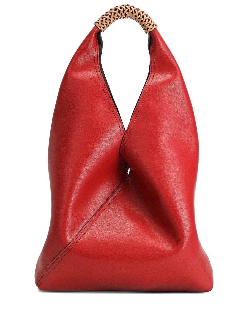 Tiffany & Fred Paris Smooth Leather Tote in Red
