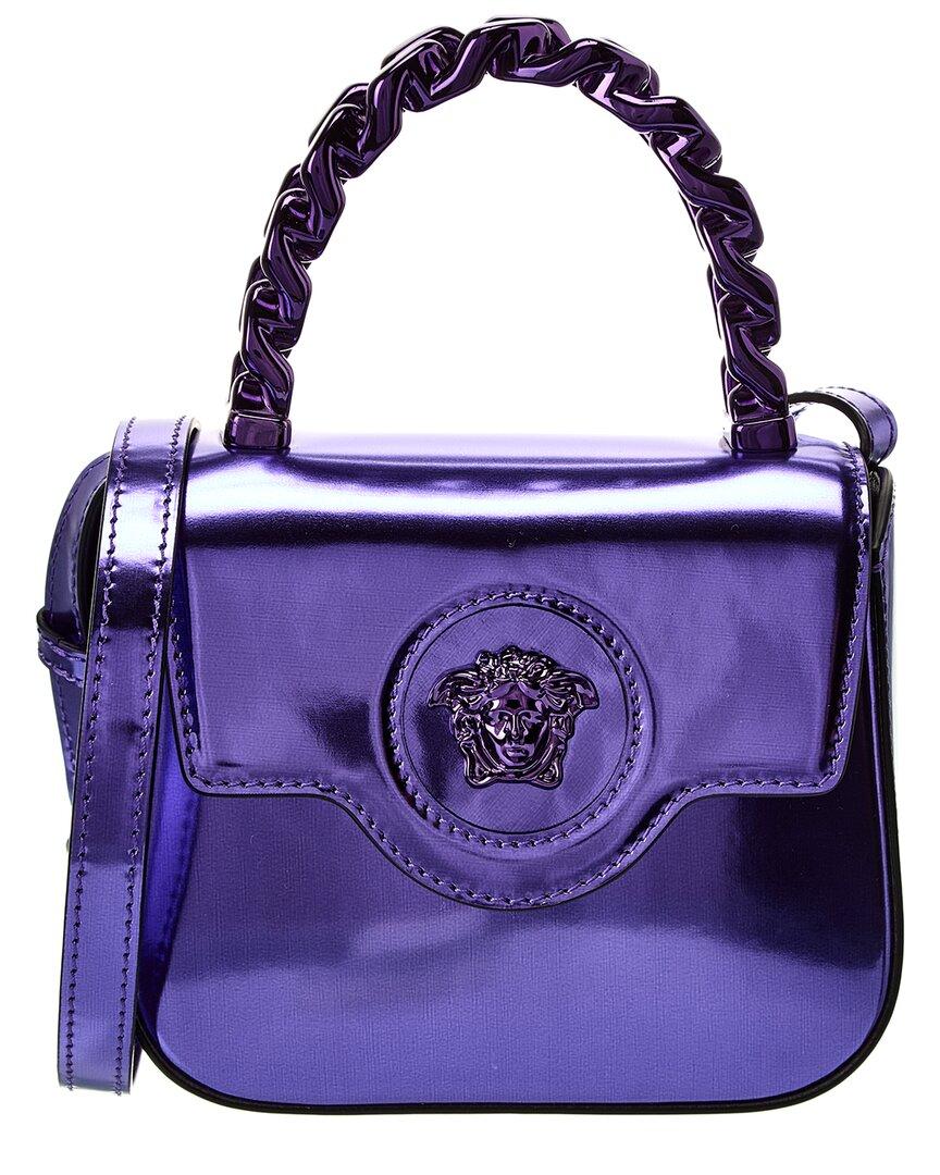 La Medusa Small Leather Shoulder Bag in Silver - Versace