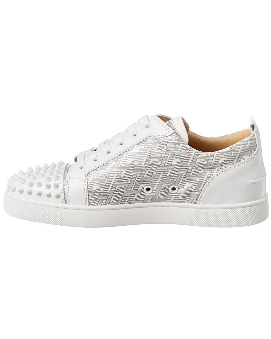 Louis Junior Spikes White Calf - Men Shoes - Christian Louboutin