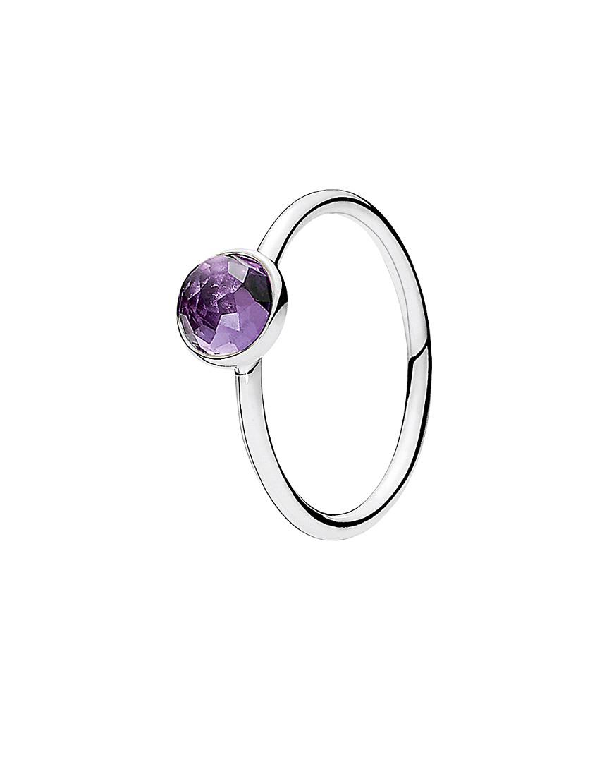 PANDORA Silver & Crystal February Ring in Purple (Metallic) - Save 44% |  Lyst