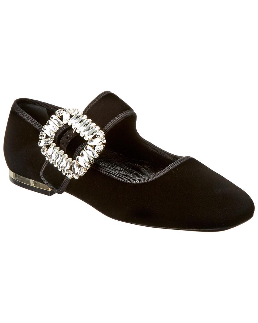 Roger Vivier Viv Velvet Mary Jane Flat 