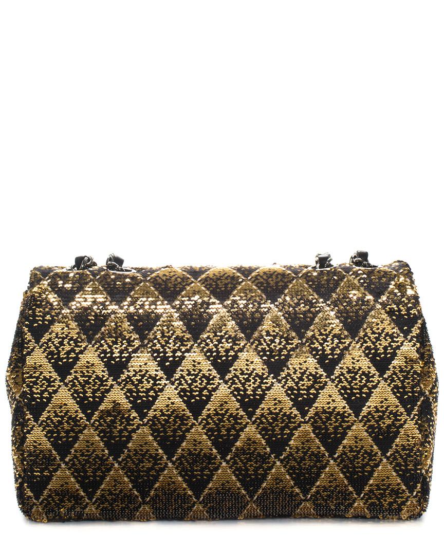 Chanel Leather 2017 Gold Sequin Medium Flap Bag in Metallic - Lyst