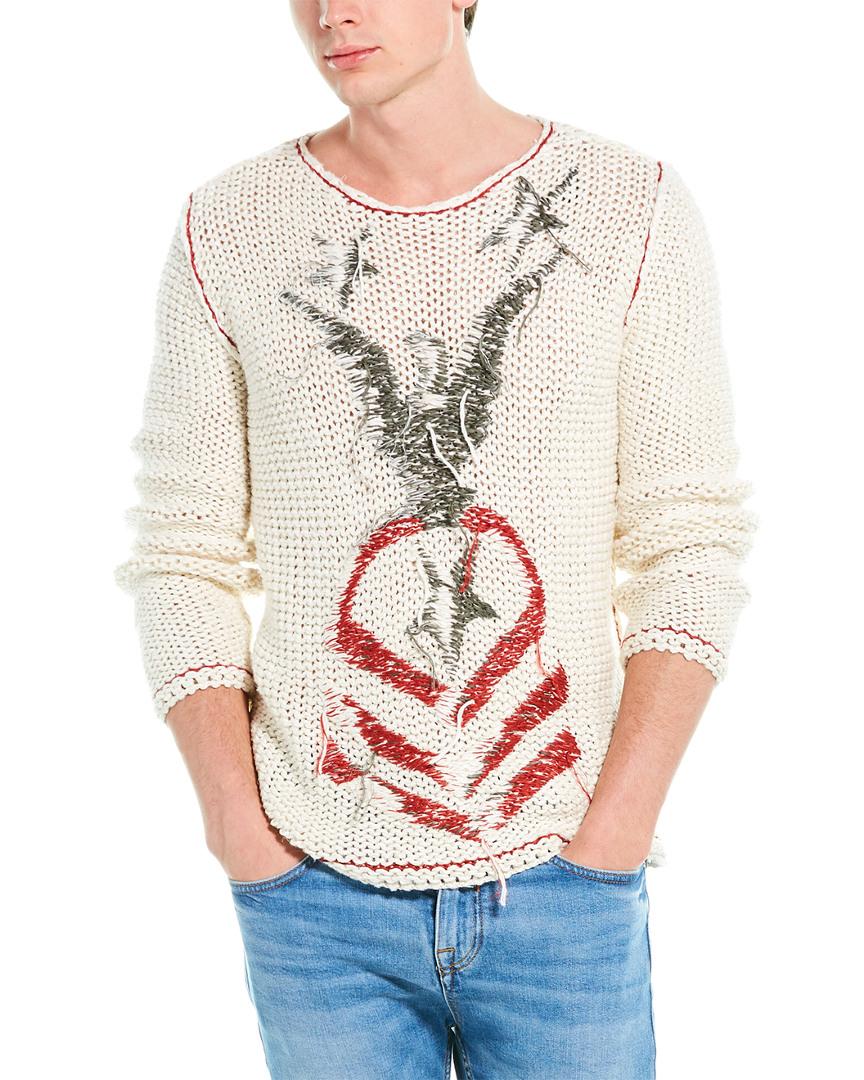 white linen sweater