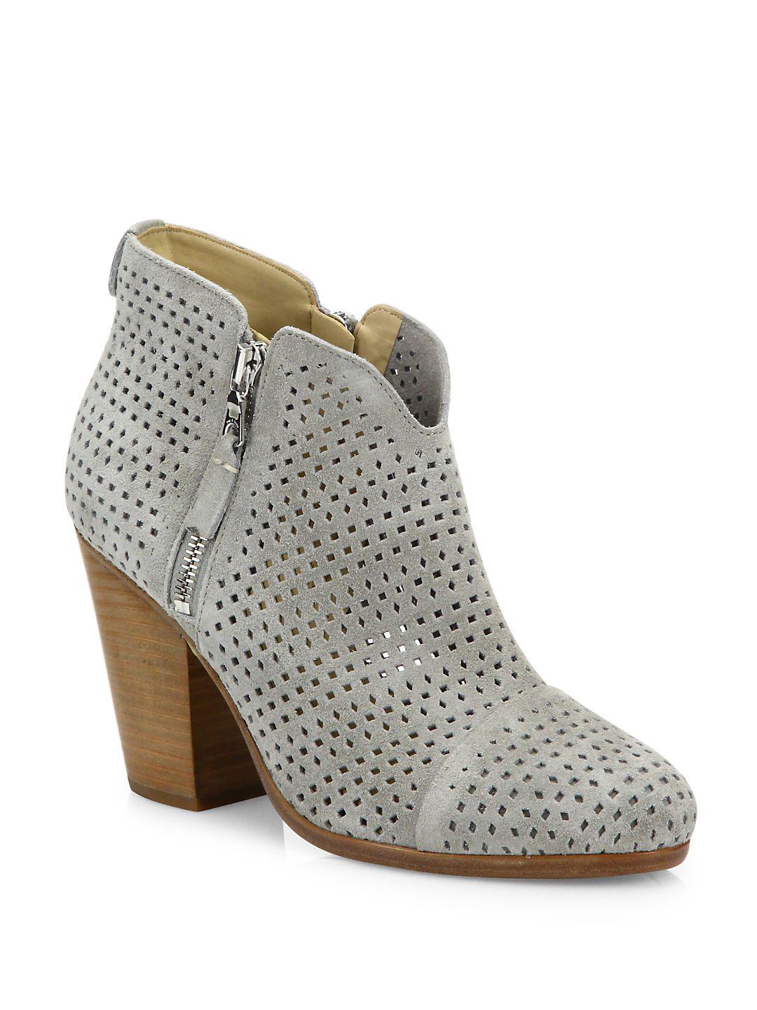 Rag & Bone Suede Ankle Boots in Light Gray (Gray) - Lyst