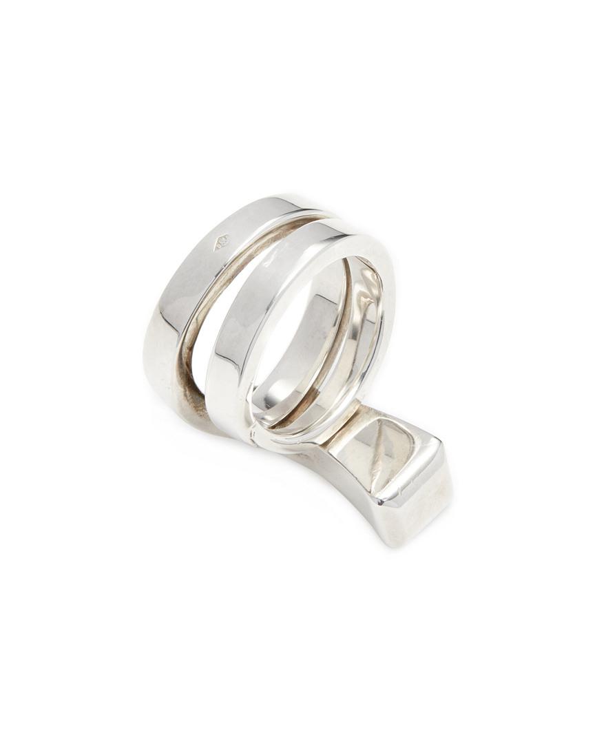 Hermes Vintage Hermes Vintage Clou De Forge Silver Ring in Metallic