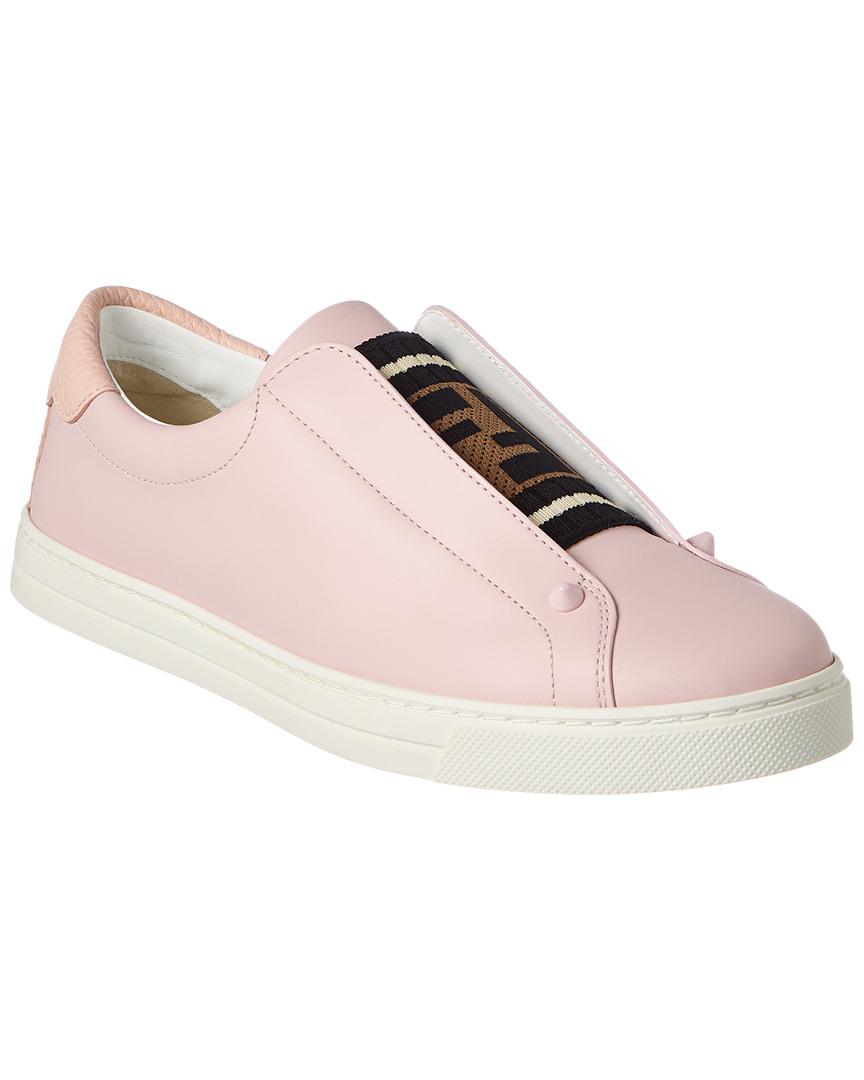 rygrad Til sandheden Forløber Fendi Slip-on Leather Sneaker in Pink - Lyst