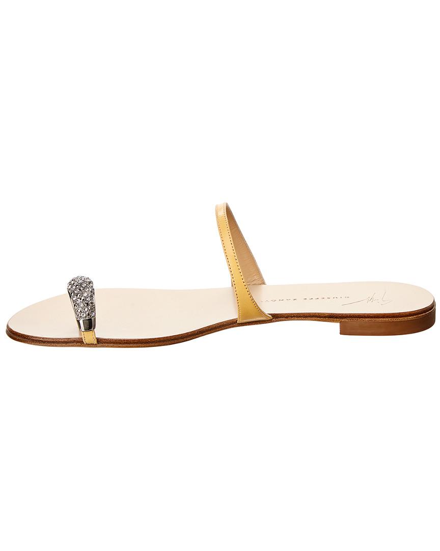 giuseppe zanotti nuvo rock jeweled toe ring leather sandal