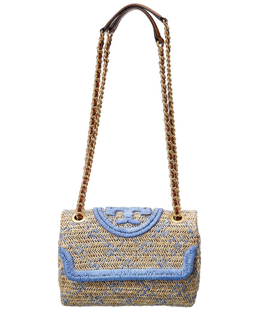 Tory Burch Fleming Soft Crochet Jeweled Small Convertible Shoulder Bag Gold