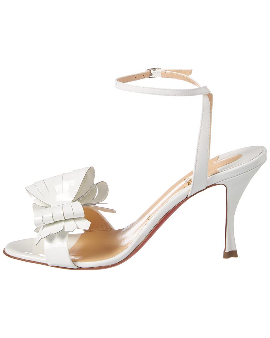 Christian Louboutin Miss Valois 85mm Patent-leather Sandals in White - Lyst