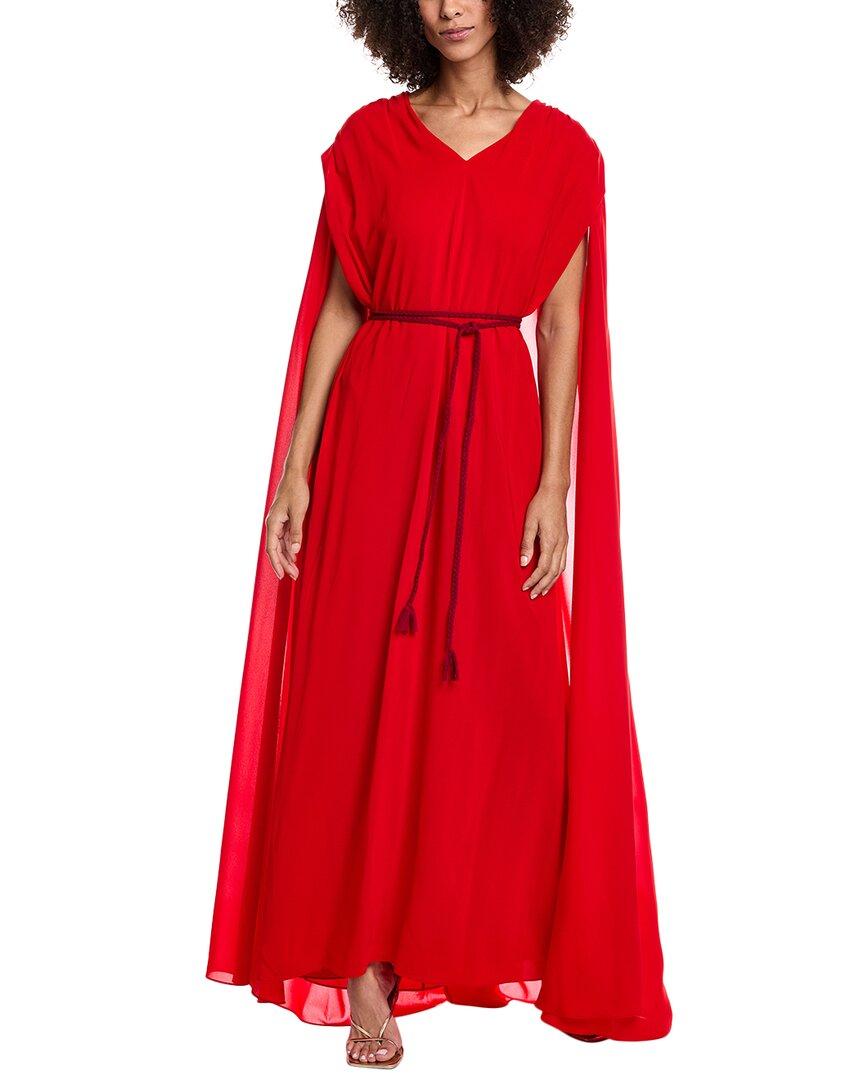 alice and olivia red cape dress Alice + Olivia Women's Zenaida Maxi Cape Dress - Bright Ruby