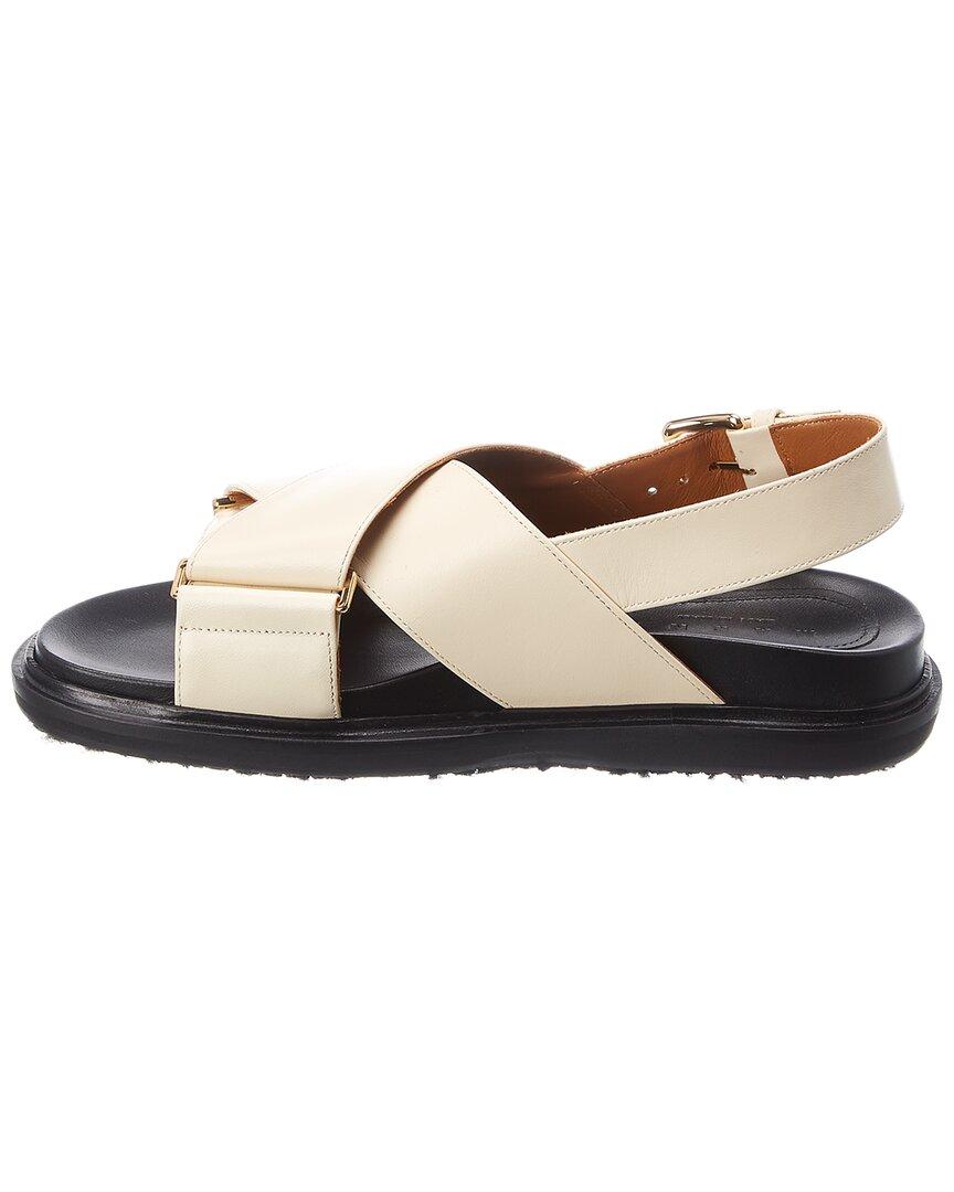 Marni Leather Off-white Fussbett Sandals - Save 42% | Lyst