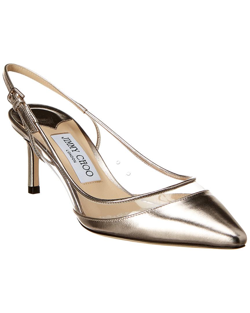 Jimmy Choo Erin 60 Leather & Pvc Slingback Pump in Metallic Lyst