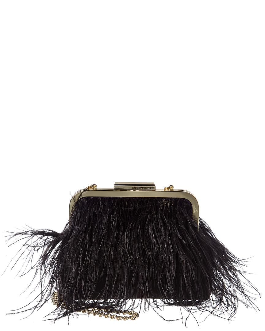 black feather clutch bolsa