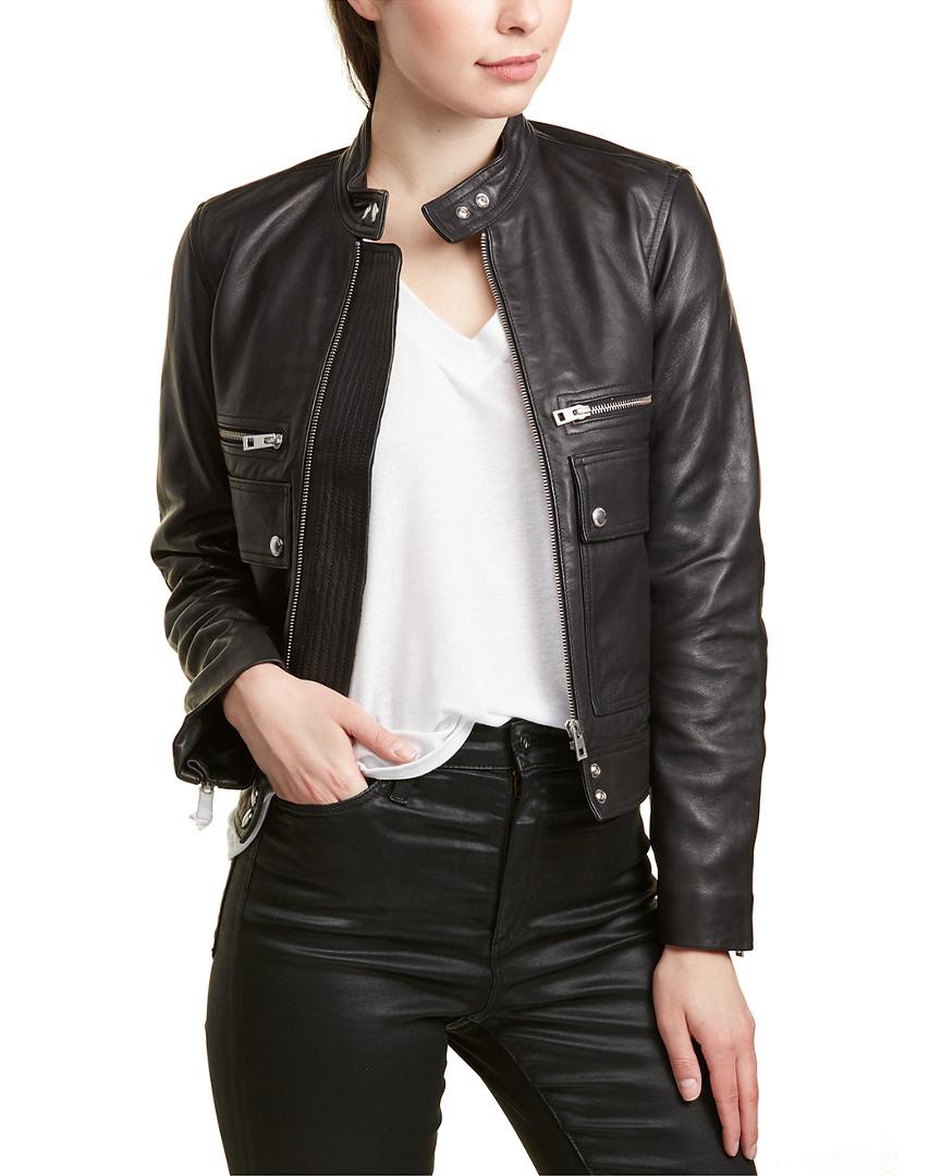 Zadig & Voltaire Love Cuir Spi Leather Jacket in Black - Lyst