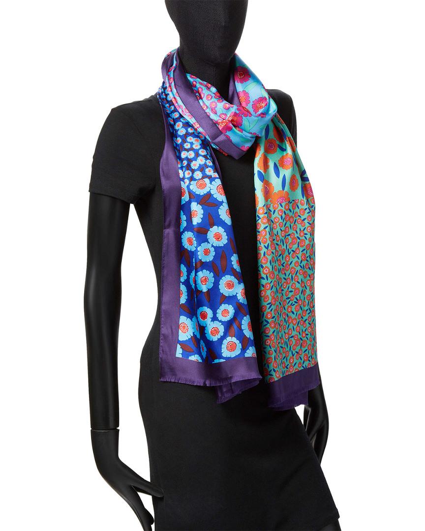 Kate Spade Tangier Floral Silk Oblong Scarf in Blue - Lyst