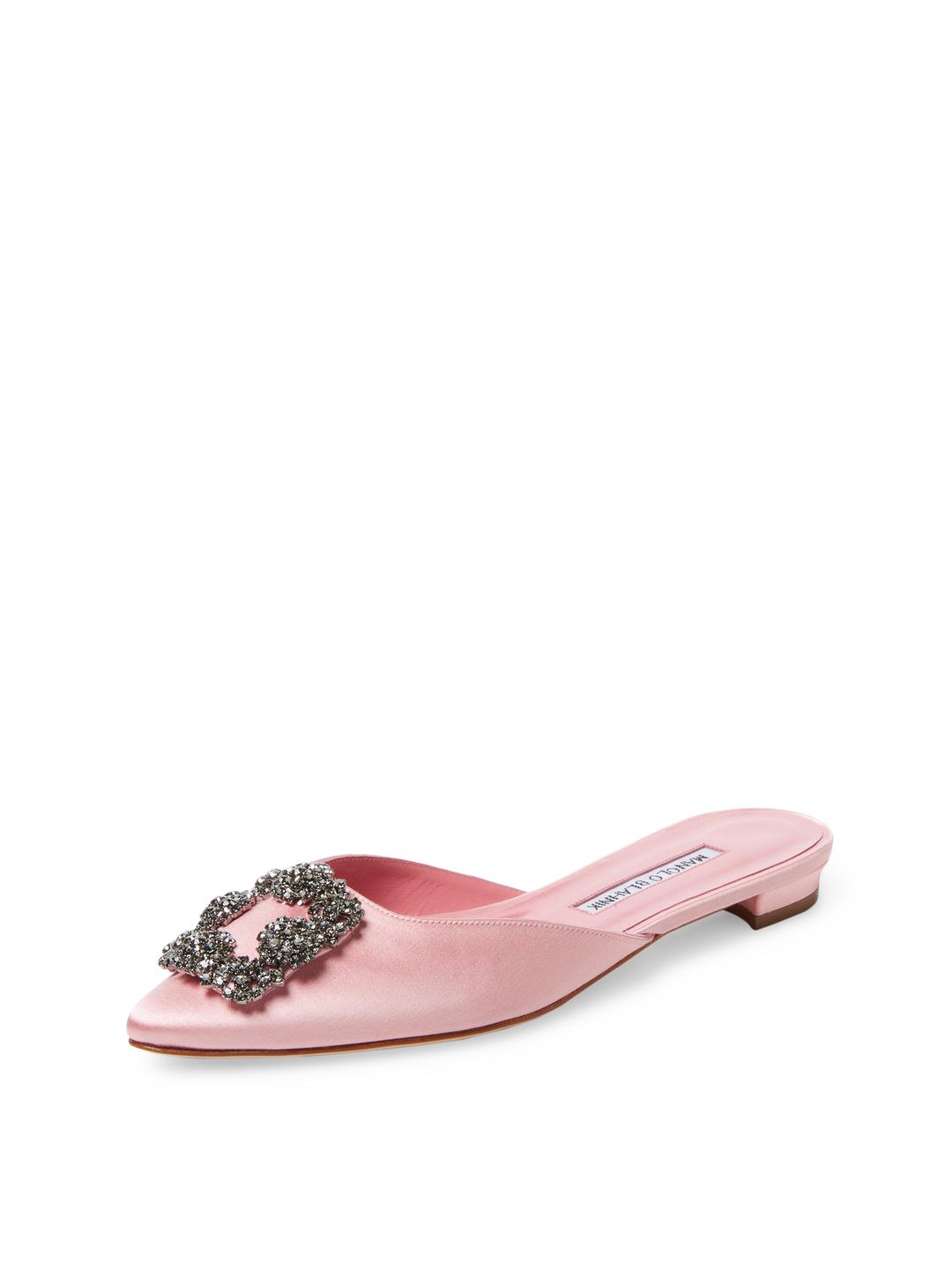 manolo blahnik pink mules