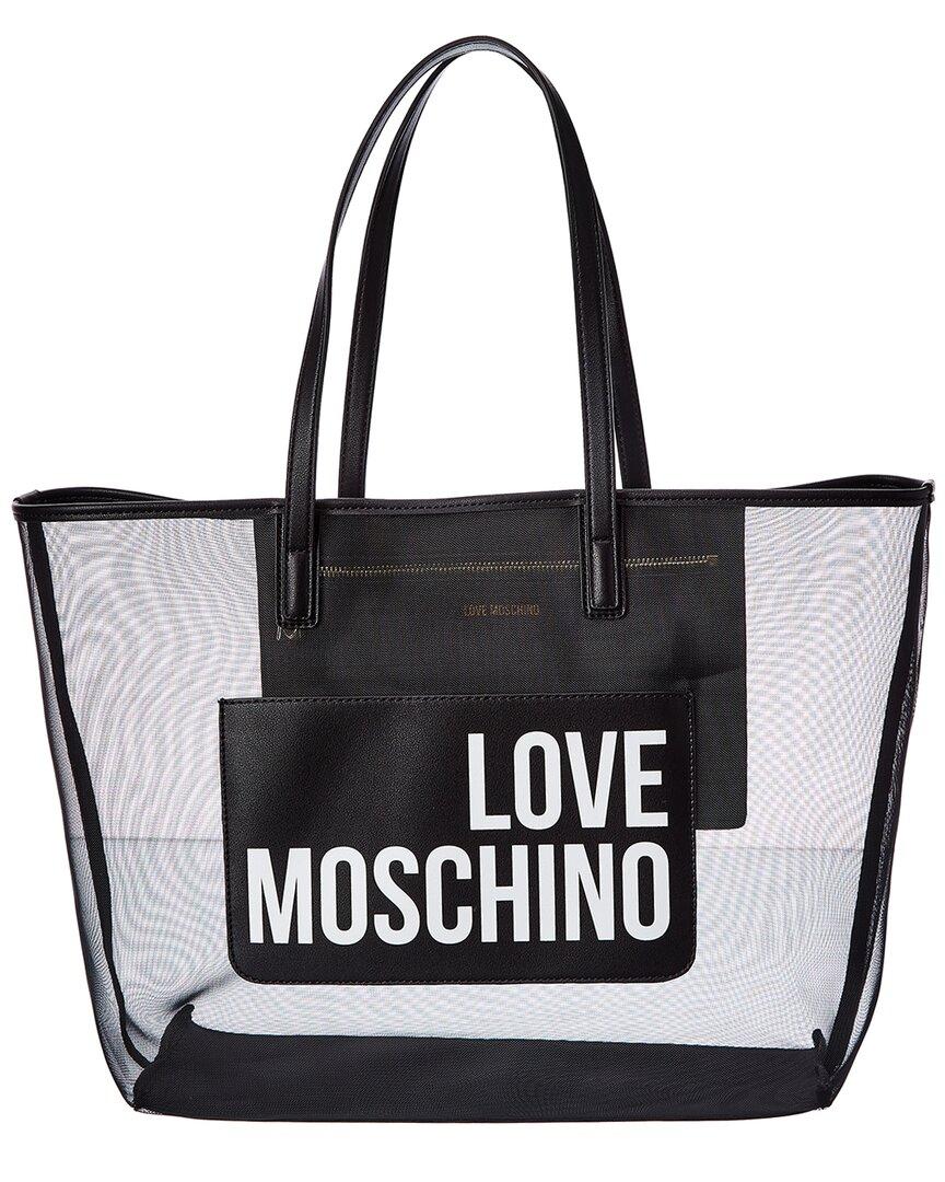 Love Moschino Mesh Tote in Black | Lyst